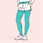 light pink shorts with teal edges image